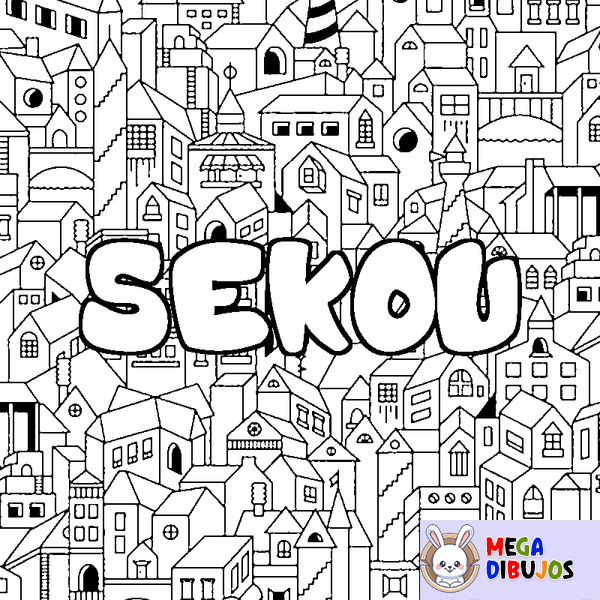 Coloraci&oacute;n del nombre SEKOU - decorado ciudad