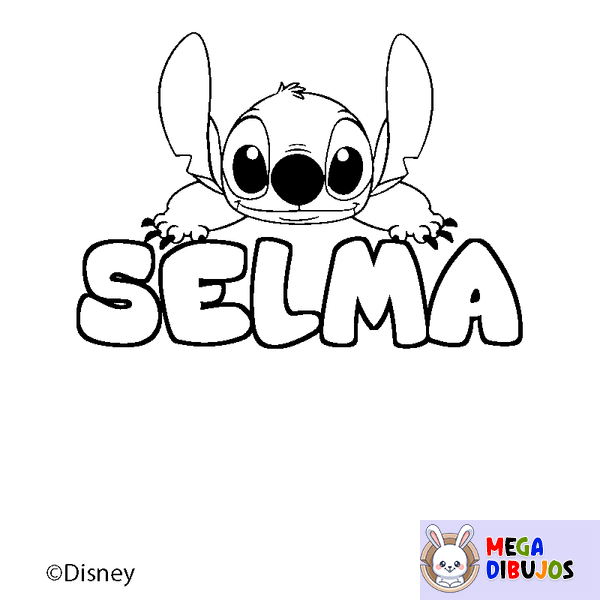 Coloraci&oacute;n del nombre SELMA - decorado Stitch