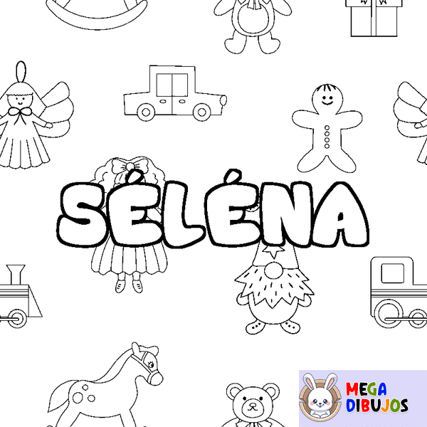 Coloraci&oacute;n del nombre S&Eacute;L&Eacute;NA - decorado juguetes