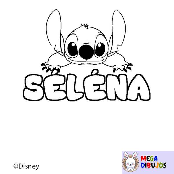 Coloraci&oacute;n del nombre S&Eacute;L&Eacute;NA - decorado Stitch