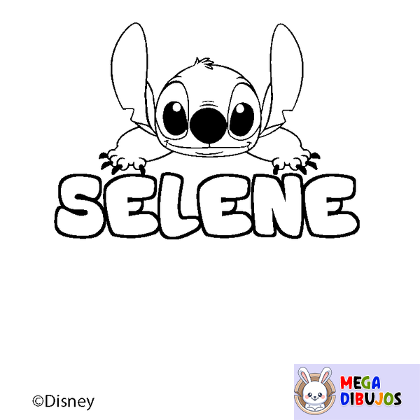 Coloraci&oacute;n del nombre SELENE - decorado Stitch