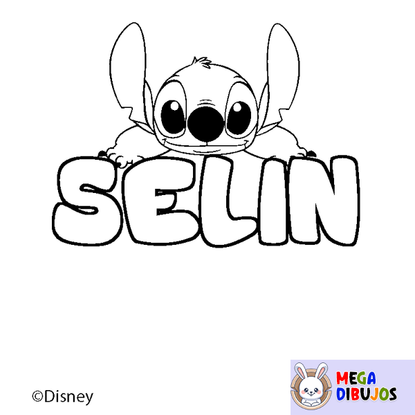 Coloraci&oacute;n del nombre SELIN - decorado Stitch
