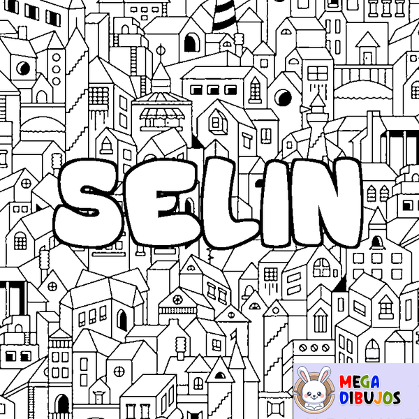 Coloraci&oacute;n del nombre SELIN - decorado ciudad