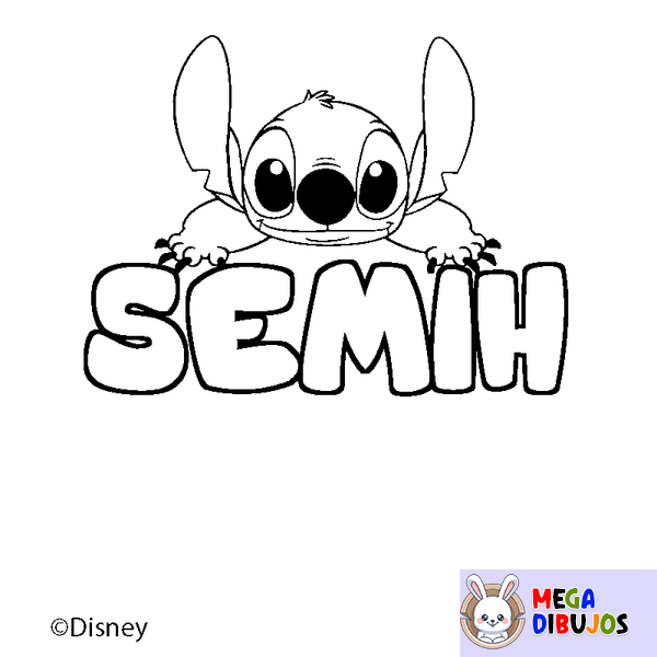 Coloraci&oacute;n del nombre SEMIH - decorado Stitch
