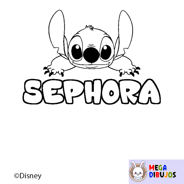 Coloraci&oacute;n del nombre SEPHORA - decorado Stitch