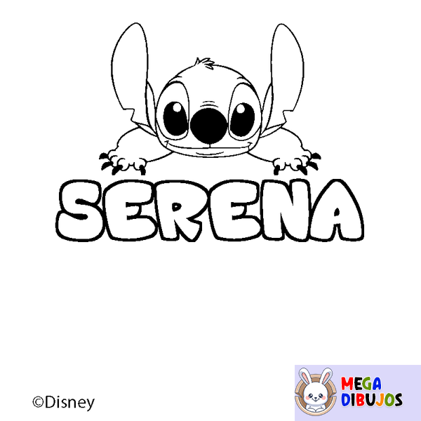 Coloraci&oacute;n del nombre SERENA - decorado Stitch