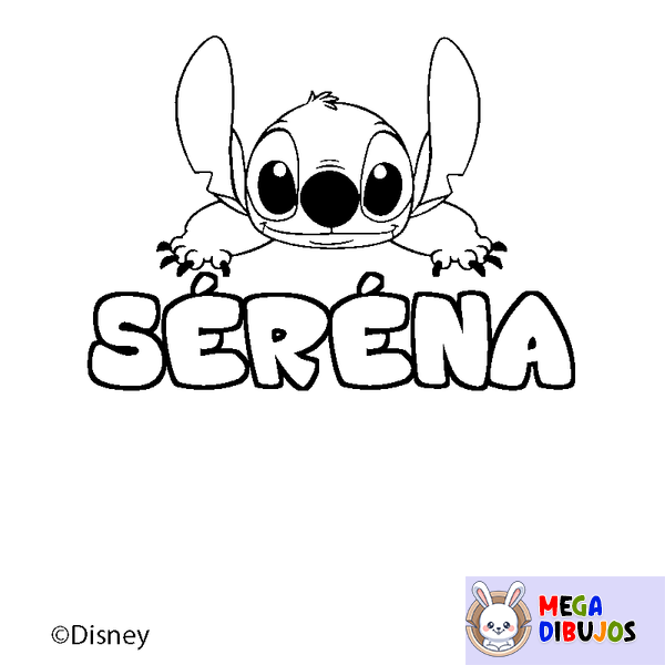 Coloraci&oacute;n del nombre S&Eacute;R&Eacute;NA - decorado Stitch