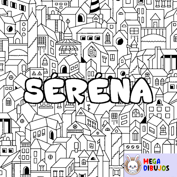 Coloraci&oacute;n del nombre S&Eacute;R&Eacute;NA - decorado ciudad