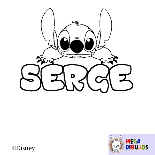 Coloraci&oacute;n del nombre SERGE - decorado Stitch