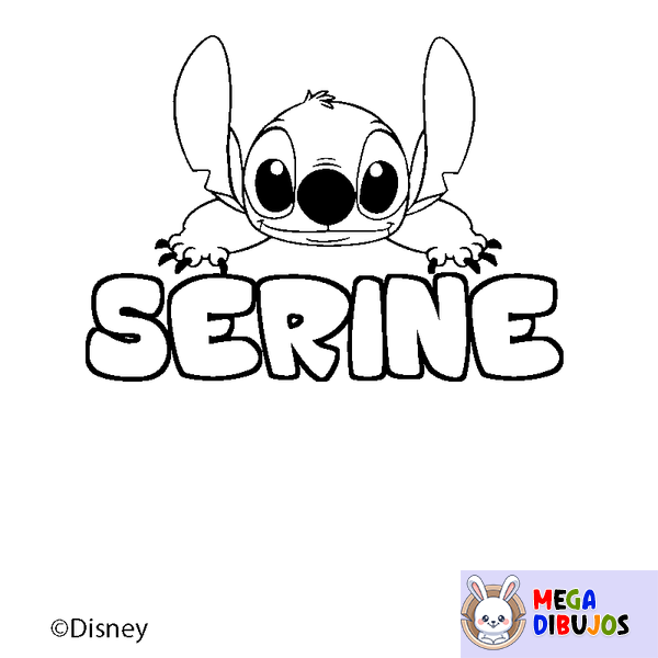 Coloraci&oacute;n del nombre SERINE - decorado Stitch