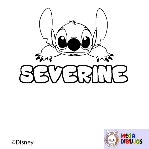 Coloraci&oacute;n del nombre SEVERINE - decorado Stitch