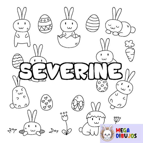 Coloraci&oacute;n del nombre SEVERINE - decorado Pascua