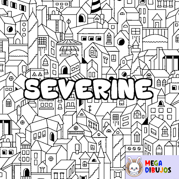 Coloraci&oacute;n del nombre SEVERINE - decorado ciudad
