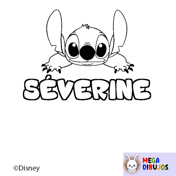 Coloraci&oacute;n del nombre S&Eacute;VERINE - decorado Stitch