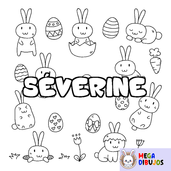 Coloraci&oacute;n del nombre S&Eacute;VERINE - decorado Pascua
