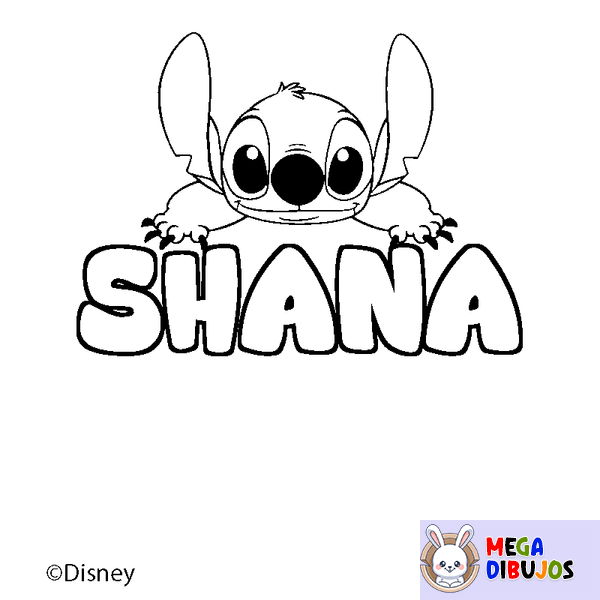 Coloraci&oacute;n del nombre SHANA - decorado Stitch