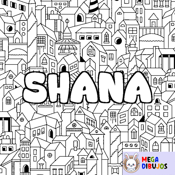 Coloraci&oacute;n del nombre SHANA - decorado ciudad