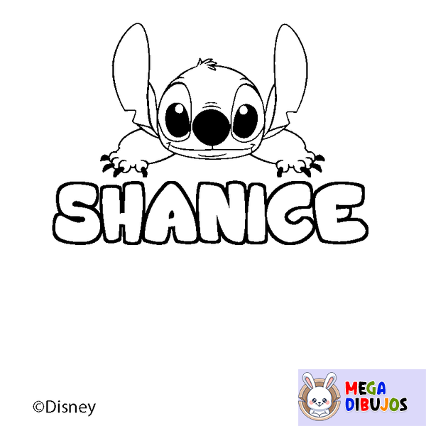 Coloraci&oacute;n del nombre SHANICE - decorado Stitch