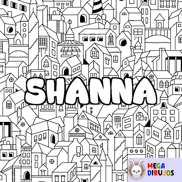 Coloraci&oacute;n del nombre SHANNA - decorado ciudad