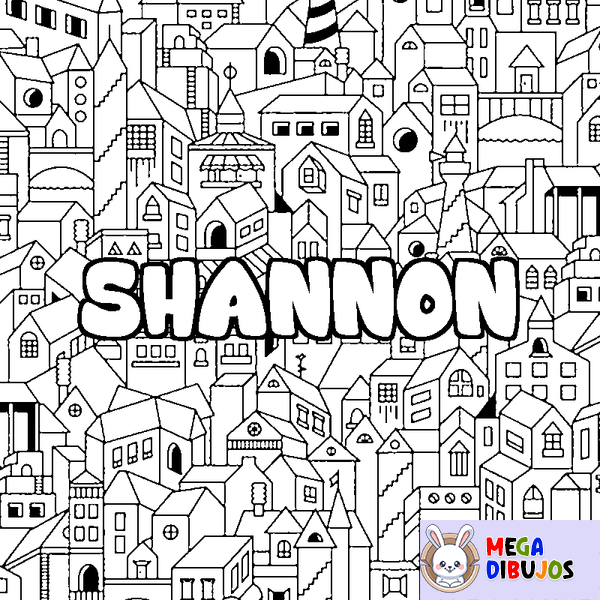 Coloraci&oacute;n del nombre SHANNON - decorado ciudad