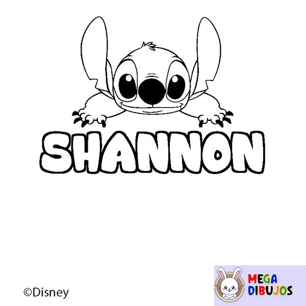 Coloraci&oacute;n del nombre SHANNON - decorado Stitch