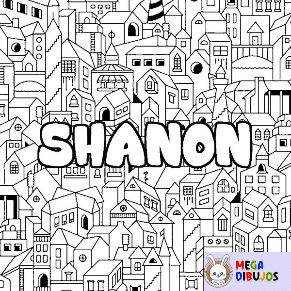 Coloraci&oacute;n del nombre SHANON - decorado ciudad