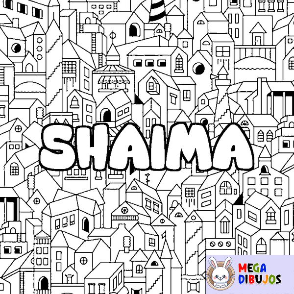 Coloraci&oacute;n del nombre SHAIMA - decorado ciudad