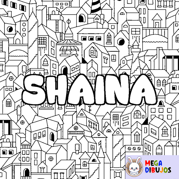 Coloraci&oacute;n del nombre SHAINA - decorado ciudad