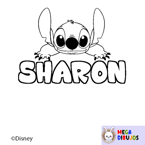 Coloraci&oacute;n del nombre SHARON - decorado Stitch