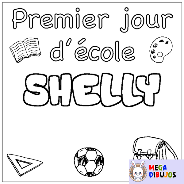 Coloraci&oacute;n del nombre SHELLY - decorado primer d&iacute;a de escuela