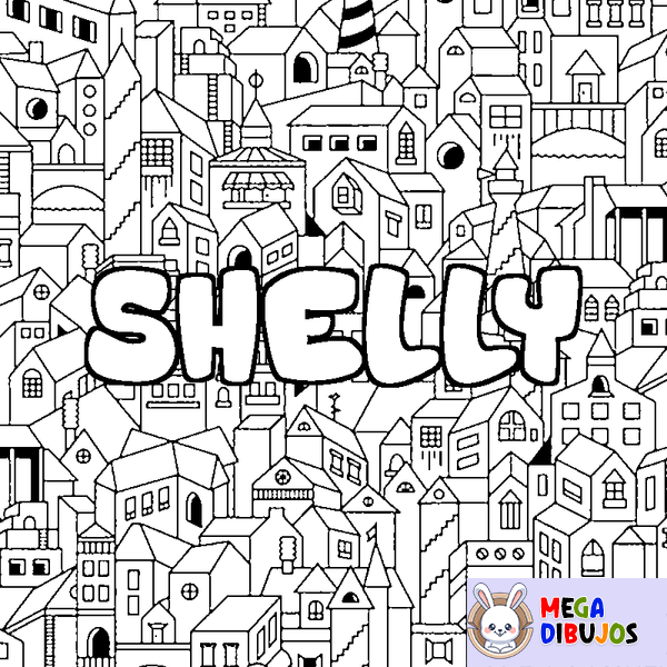 Coloraci&oacute;n del nombre SHELLY - decorado ciudad