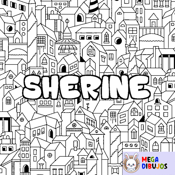 Coloraci&oacute;n del nombre SHERINE - decorado ciudad