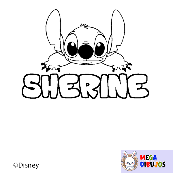 Coloraci&oacute;n del nombre SHERINE - decorado Stitch