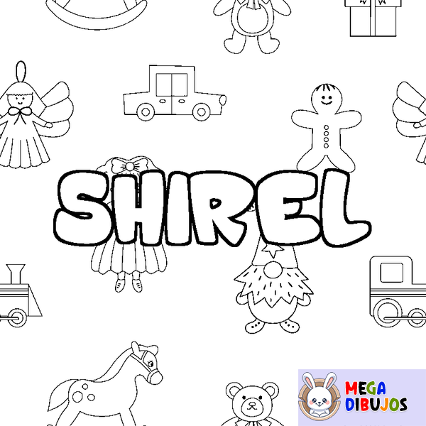 Coloraci&oacute;n del nombre SHIREL - decorado juguetes