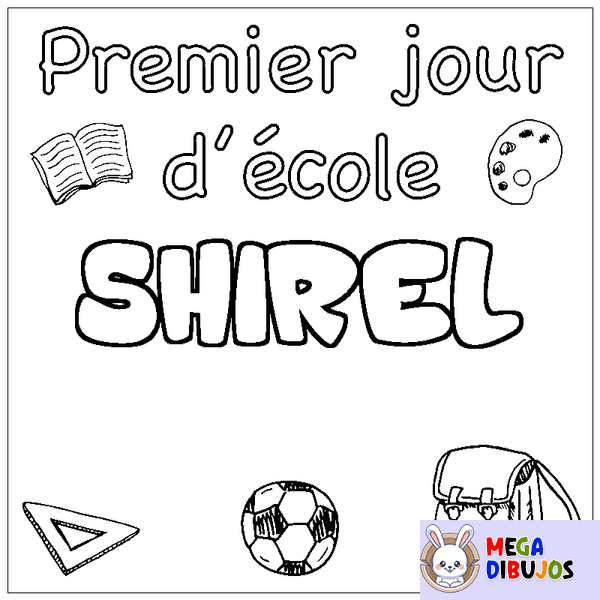 Coloraci&oacute;n del nombre SHIREL - decorado primer d&iacute;a de escuela