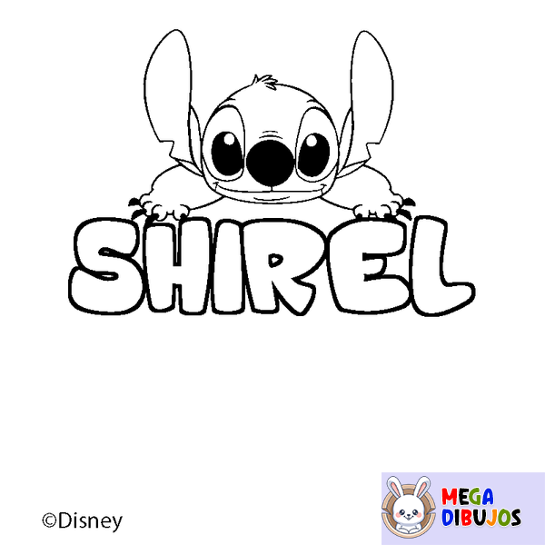 Coloraci&oacute;n del nombre SHIREL - decorado Stitch