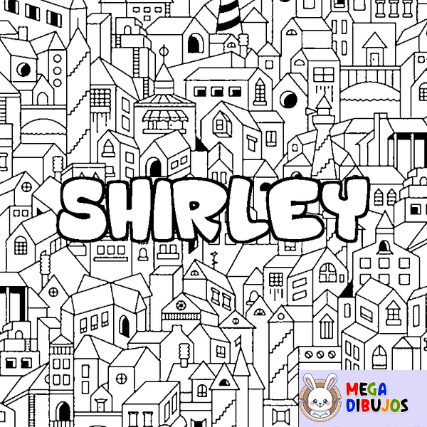 Coloraci&oacute;n del nombre SHIRLEY - decorado ciudad