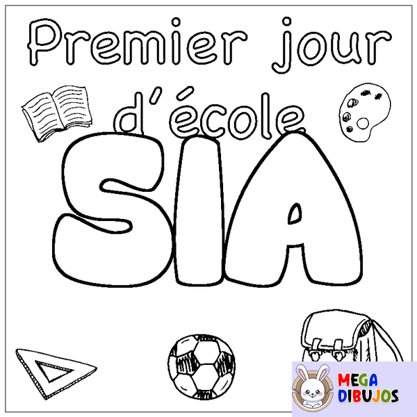 Coloraci&oacute;n del nombre SIA - decorado primer d&iacute;a de escuela