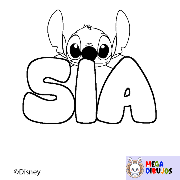Coloraci&oacute;n del nombre SIA - decorado Stitch