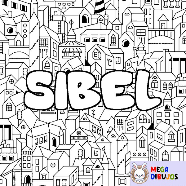 Coloraci&oacute;n del nombre SIBEL - decorado ciudad