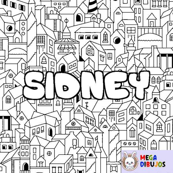 Coloraci&oacute;n del nombre SIDNEY - decorado ciudad