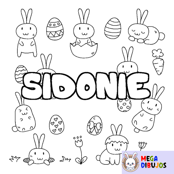 Coloraci&oacute;n del nombre SIDONIE - decorado Pascua