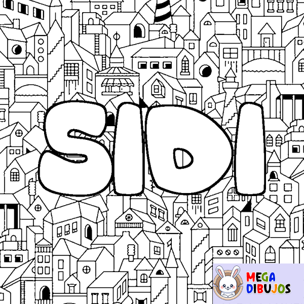 Coloraci&oacute;n del nombre SIDI - decorado ciudad