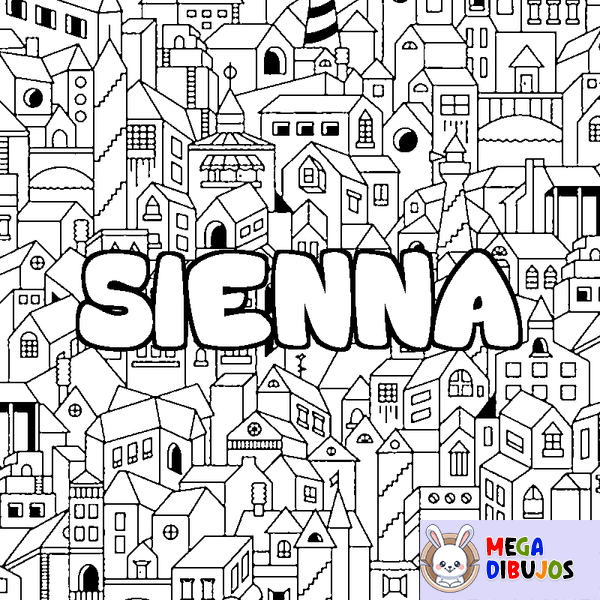 Coloraci&oacute;n del nombre SIENNA - decorado ciudad