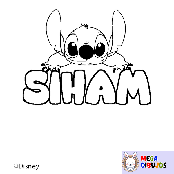 Coloraci&oacute;n del nombre SIHAM - decorado Stitch