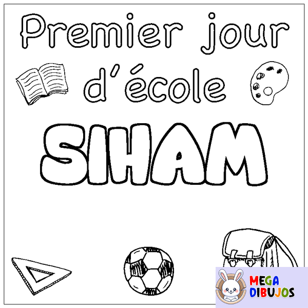Coloraci&oacute;n del nombre SIHAM - decorado primer d&iacute;a de escuela