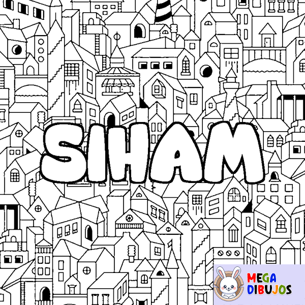 Coloraci&oacute;n del nombre SIHAM - decorado ciudad
