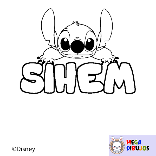 Coloraci&oacute;n del nombre SIHEM - decorado Stitch