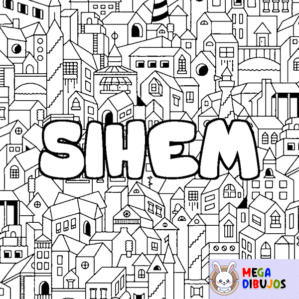 Coloraci&oacute;n del nombre SIHEM - decorado ciudad