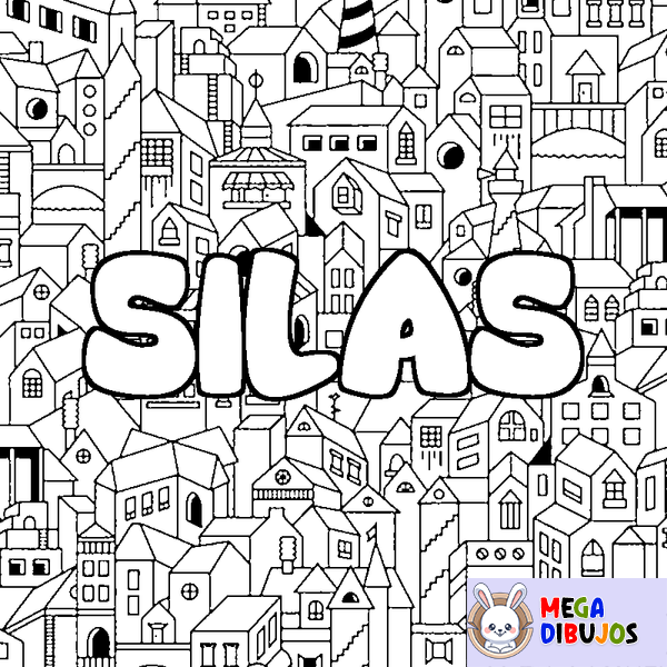 Coloraci&oacute;n del nombre SILAS - decorado ciudad